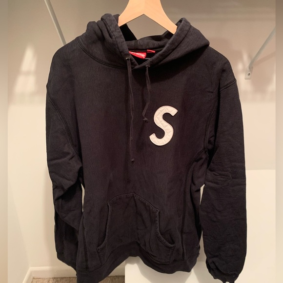 Supreme S Logo Hooded Sweatshirt Black Supreme S Logo Hooded